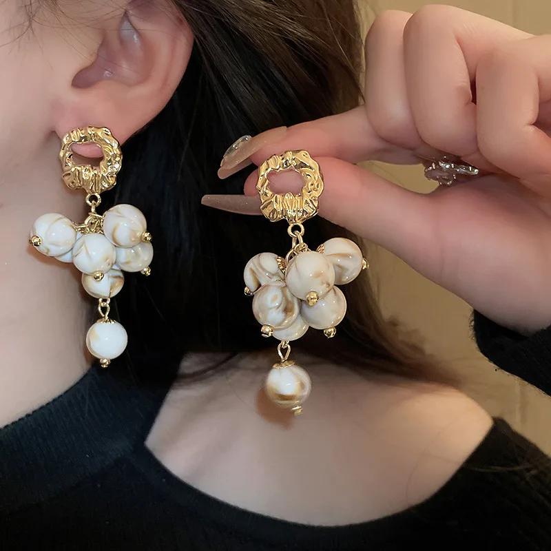 Modne kolczyki z okrągłymi frędzlami dla kobiet, przesadzone okrągłe kolczyki wiszące, biżuteria modowa, prezent