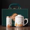 OLOEY Jade Ceramic Portable Tea Set with Storage Jar
