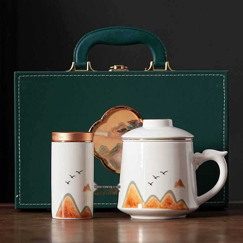 

OLOEY Jade Ceramic Portable Tea Set with Storage Jar