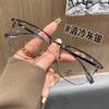Retro business half-frame glasses frame Korean male Sven exquisite eyebrow flat mirror TR half-frame metal ruffian handsome glasses