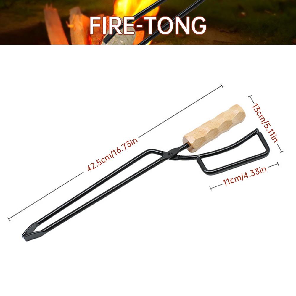 Metal Wooden Barbecue Fire Tongs Long Handle Wood Burner Fireplace  Charcoal Clip Portable Lightweight Outdoor Camping Equipment