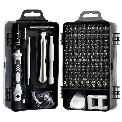 Tournevis de Précision 115 en 1 Jeu Magnétique Mini Vis Écrous Embouts Multifonctionnel Kit d'Outils de Réparation Ménager