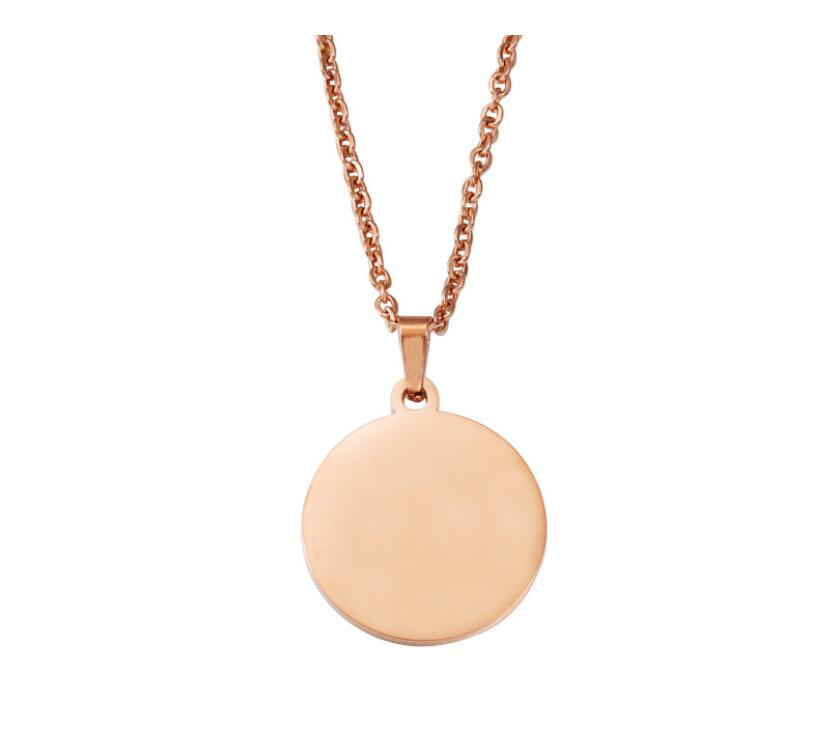 10pcs Stainless Steel chain round Tag Necklaces Blank Mirror Polished for Engraving Statement Jewelry Making Metal Circle