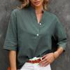 2024 Summer Solid Casual Short Sleeve Shirt Women Plus Size Loose Cotton linen Blouse Women Tops Elegant Office Lady Simple Shirts Female 24299