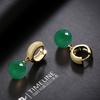 Women's Hypoallergenic Hoop Buckle Earrings Vintage Round Aamber Beeswax Drop Hanging Earring Lady Party Ear Decoration Zircon