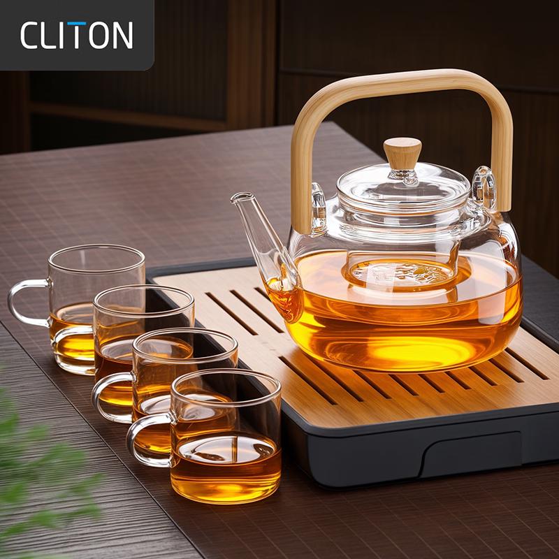 CLITON High-Temperature Glass Teapot & Tea Set