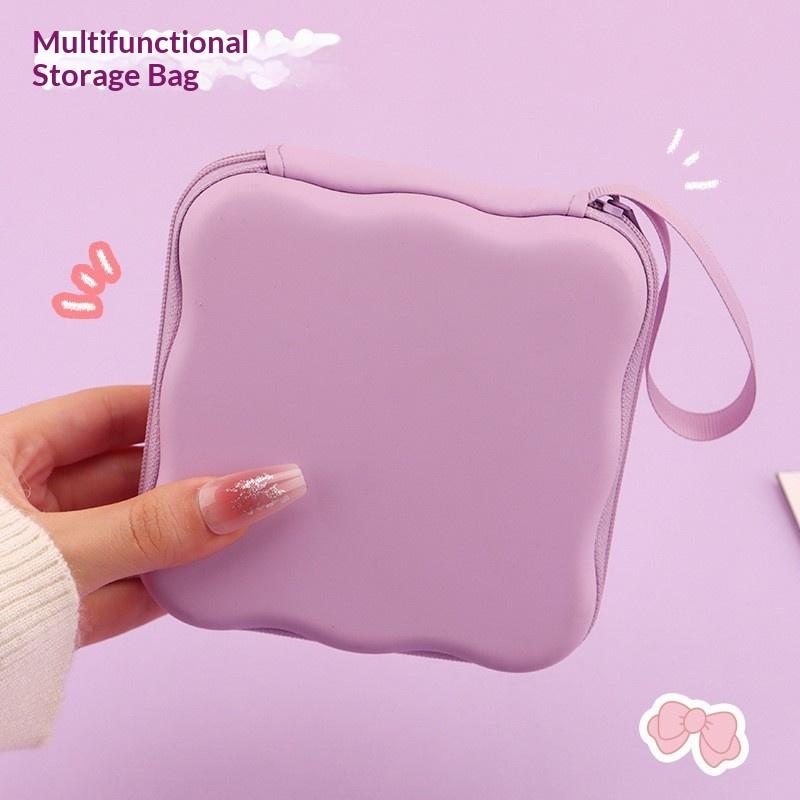 Charger Lid Storage Bag Fashion 3D Heart Design Drop-resistant Protective Case Lightweight Organizer for Office School Travel