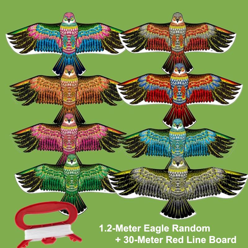 1.2M Flat Eagle Kite With 30 Meter Kite Line Outdoor Toys Bird Repelling Kite For Kids Gift 1Set