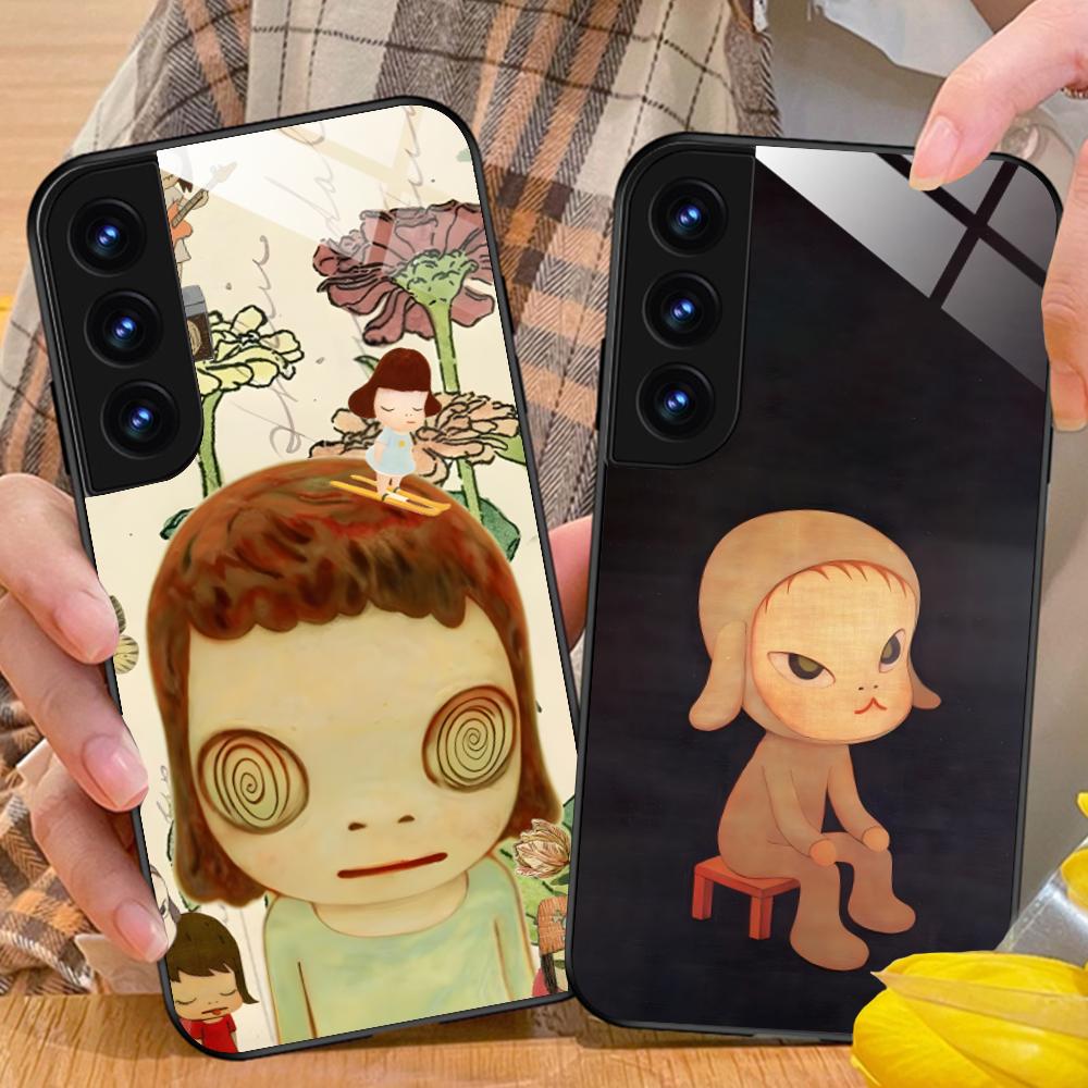 Anime Yoshitomo Nara Phone Case for Samsung Galaxy A56 55 54 53 52 51 36 35 34 23 16 15 5G Glass Colorful Cover Cover Smartphone