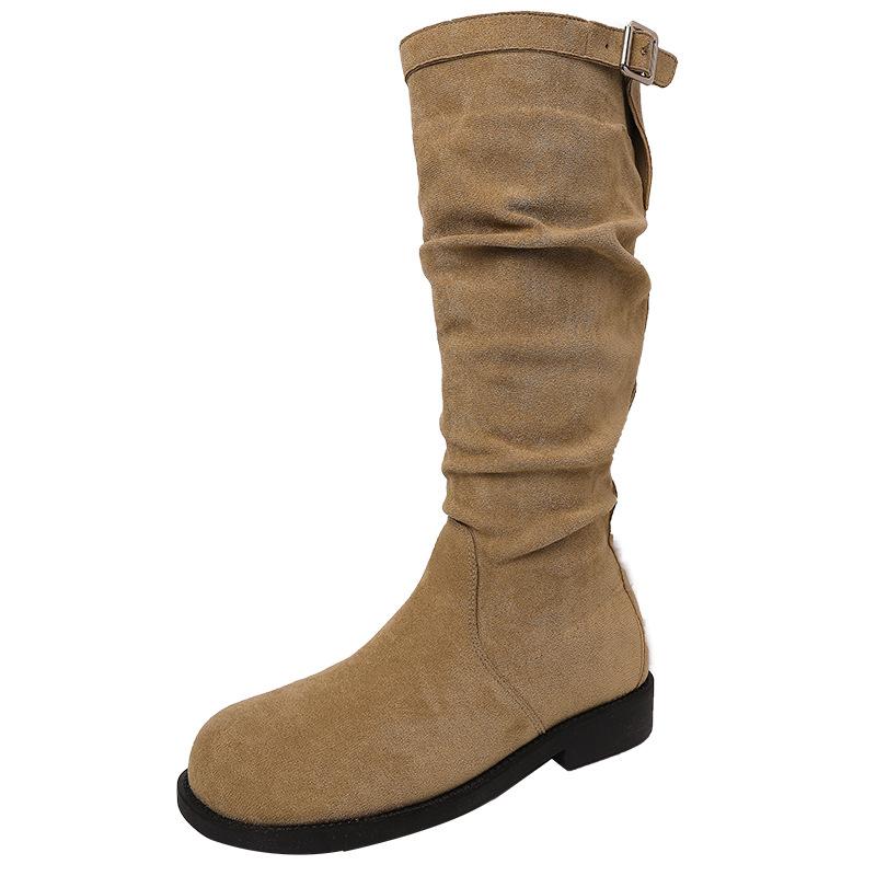 But Knee Boots Women's 2025 Autumn and Winter New Super Fire Thin Knight Boots Versatile Thick-soled British Style Thin Boots Winter