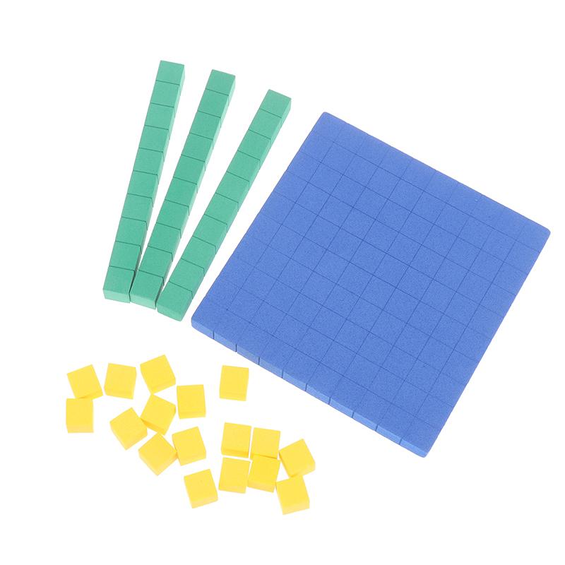 Blocos Base Dez 130 Peças Para Matemática Blocos de Valor Posicional Base 10 Manipuláveis de Matemática Conceitos Numéricos Cubos de Matemática Para Crianças Bloco de Contagem