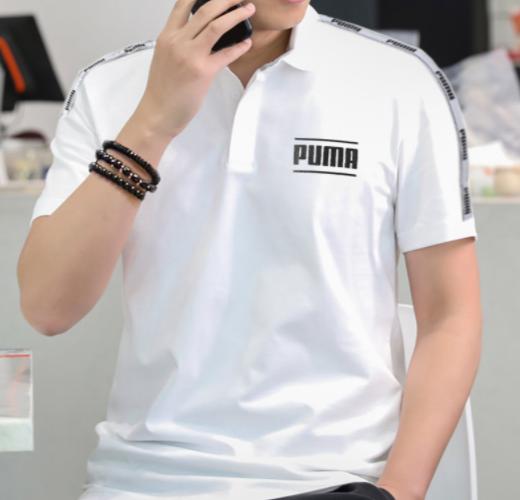 Cool City Genuine Puma Men s Cotton Comfortable Breathable Sports Lapel Polo Shirt XL белый