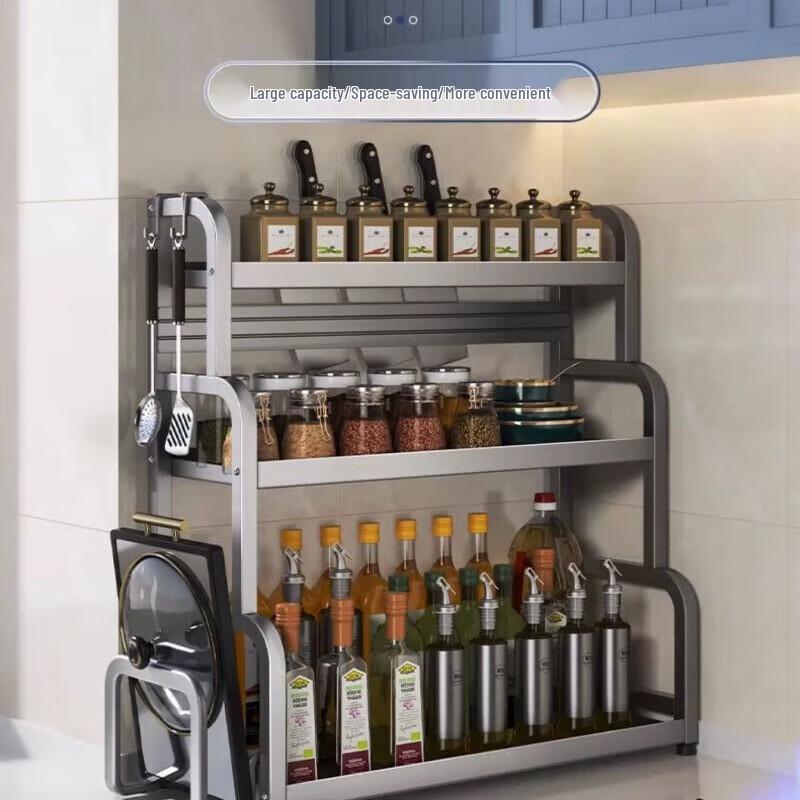 Kitchen Multi-functional 2-Tier Stainless Steel Storage Rack