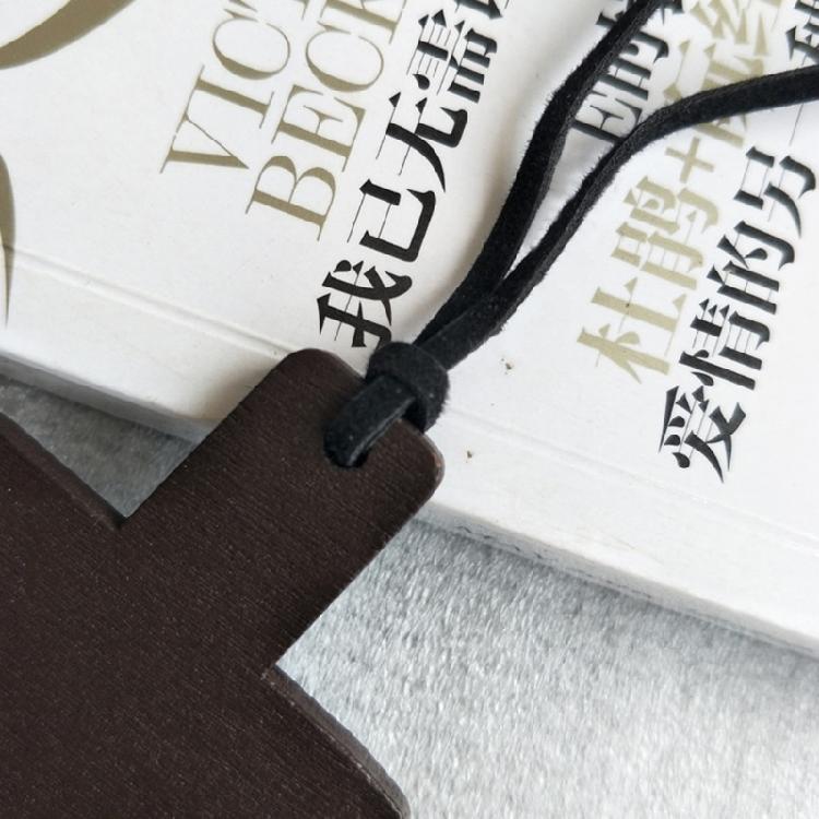 Vintage Wooden for Cross Pendant Brown/Black Rope Necklace Adjustable for Men Wo