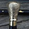 Antique Style Victorian Vintage Designer Brass Handle Cane Wooden Walking Stick