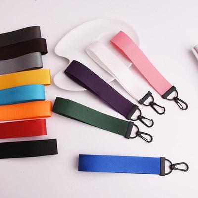 Enfärgad Enkel Webbing Nyckelring Telefonband Nyckelring Ryggsäck Bilnyckelring Väskhänge Smycken DIY-tillbehör Gåva