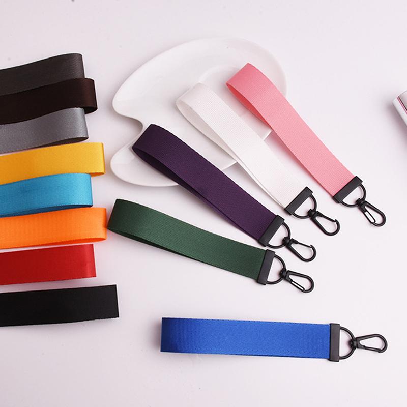 Lightweight Webbing Keychain Phone Lanyard Solid Color Keyring for Backpack Purse Car Practical Gift