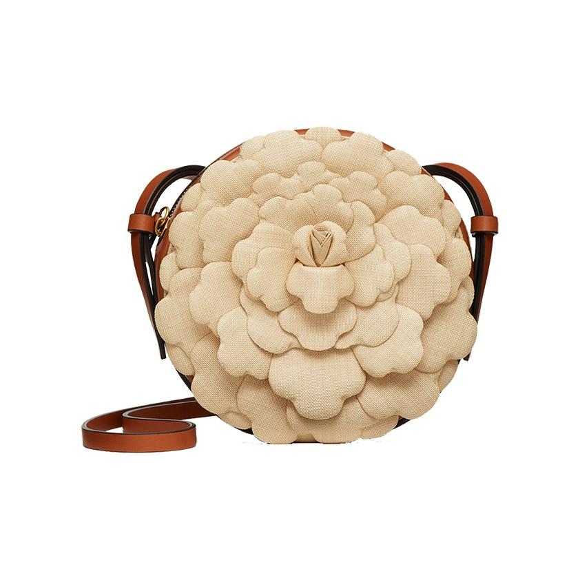

Valentino Atelier Decorative 3D Effect Rose Petal Leather And Raffia Shoulder Bag Women shoulder bag VW2B0I32TCWH20 Box(Basic Set+Box)