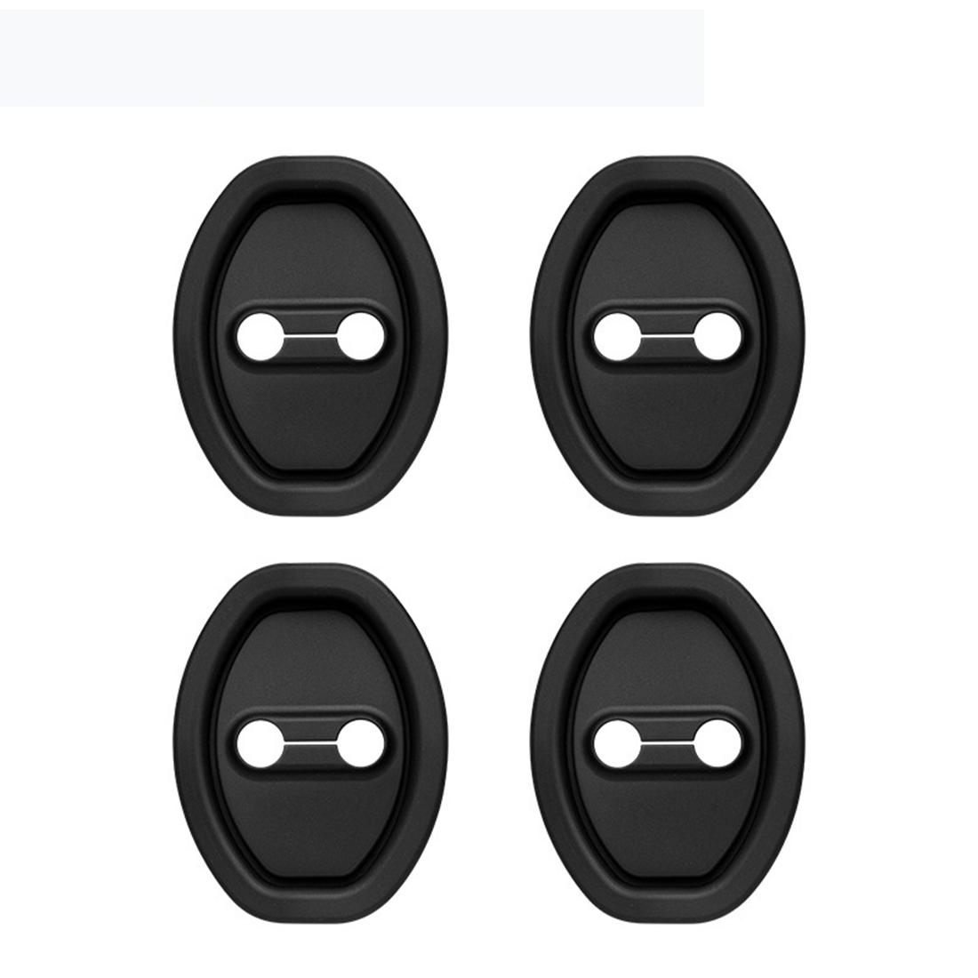 4PCS Silicone Car Door Latch Guard Cover Universal Upgrade Car Door Lock Protector Noise Reduction 4pcs Black