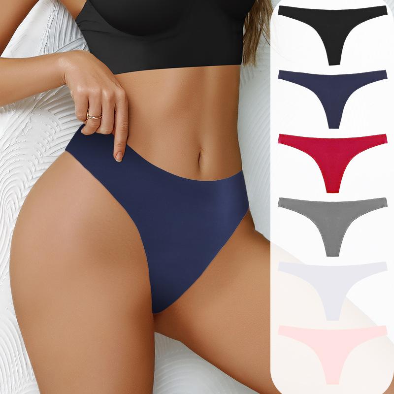 Ice Silk Seamless Thong Panties Plus Size Sexy Triangle Women’s Panties