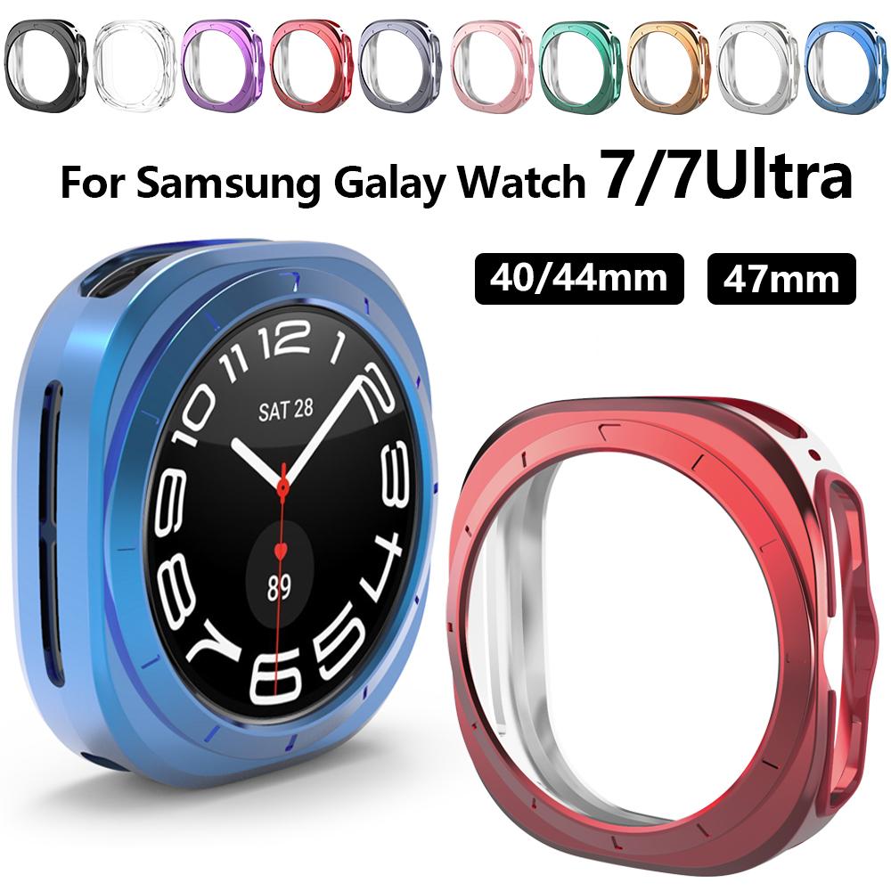 Glass+Case Full Cover for Samsung Galaxy Watch 7 40mm 44mm TPU Anti Drop and Waterproof Protector Case Watch 7 Pro 47mm