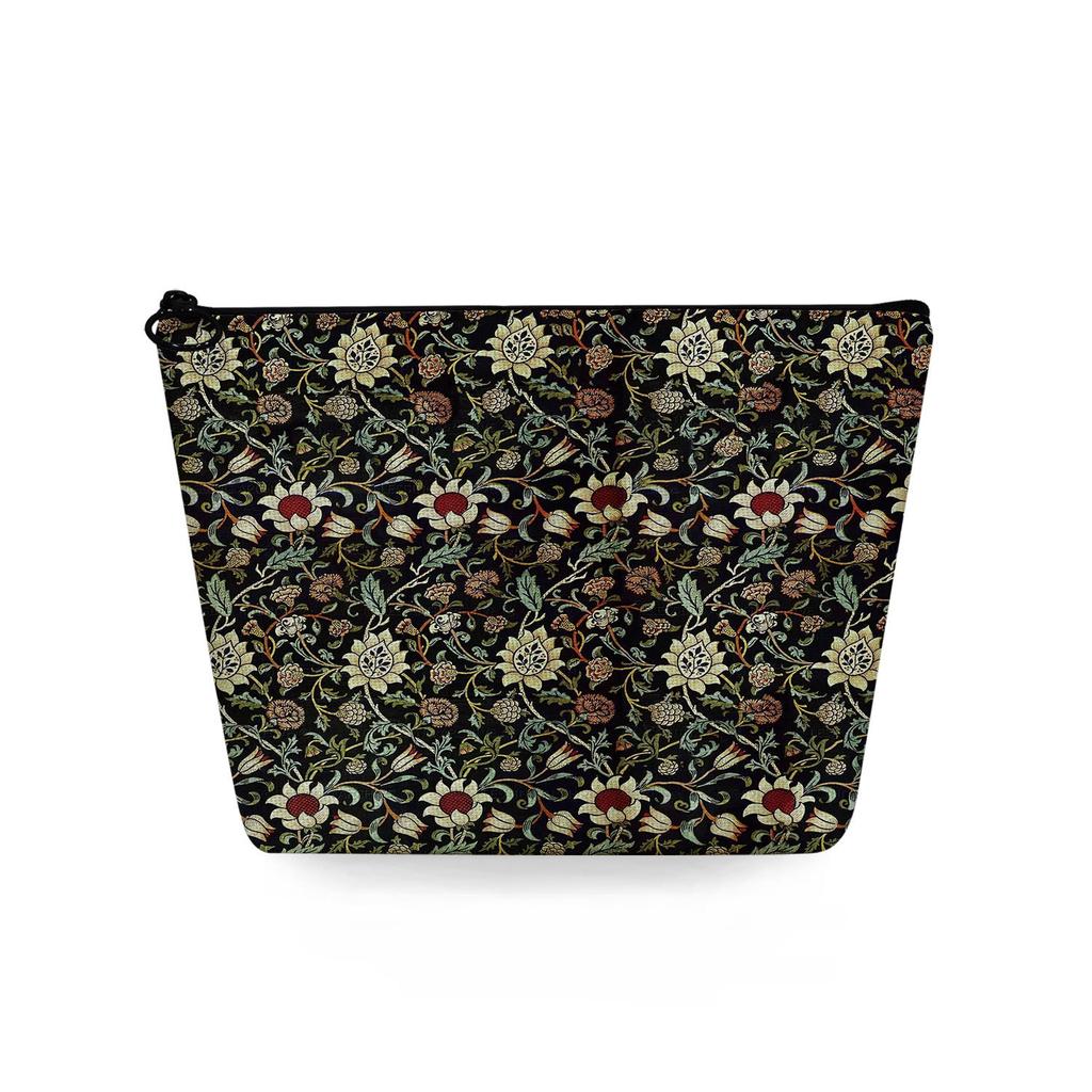 Women Flower Print Cosmetic Bag Toiletries Organize Travel Storage Case 6741 KTB