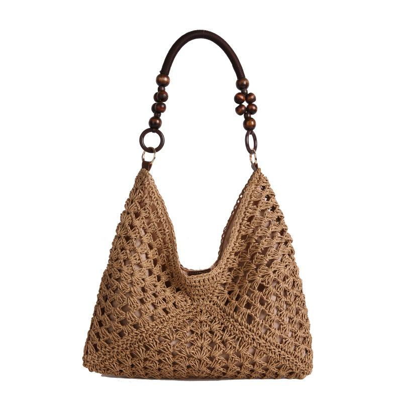 Straw bag casual lazy wind seaside vacation shoulder bag large capacity casual texture tote bag