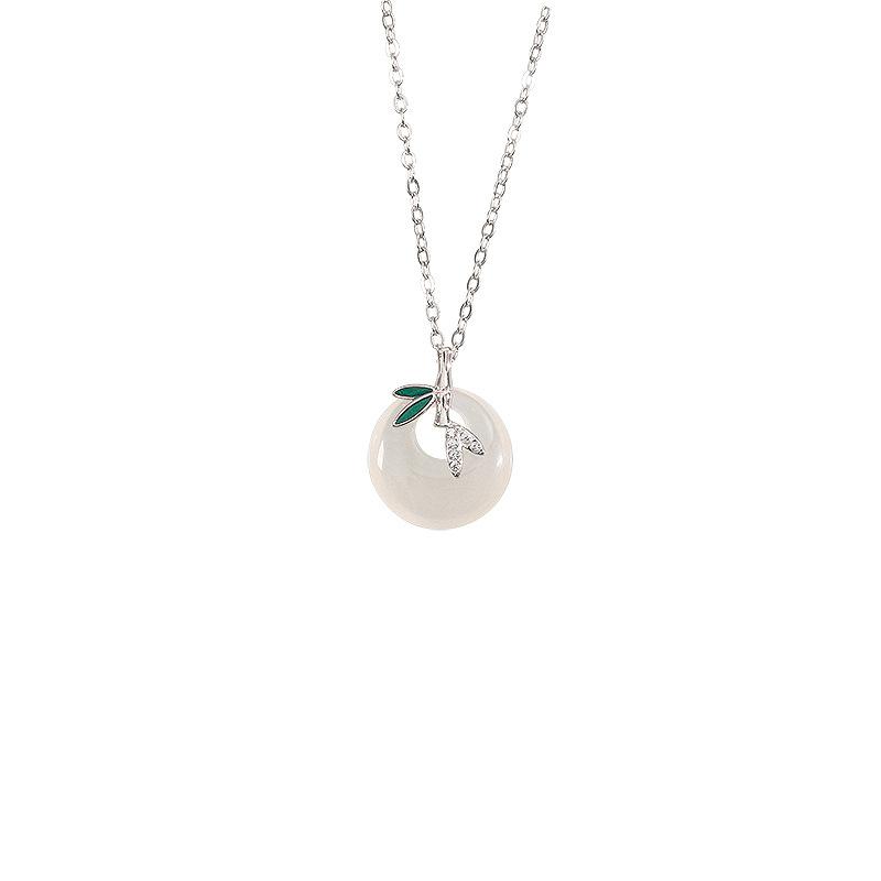 Chalcedony Bamboo Collarbone Chain Female Retro National Style Safety Buckle Pendant Inlaid With Zircon Bamboo "Zhizhu" Necklace Female