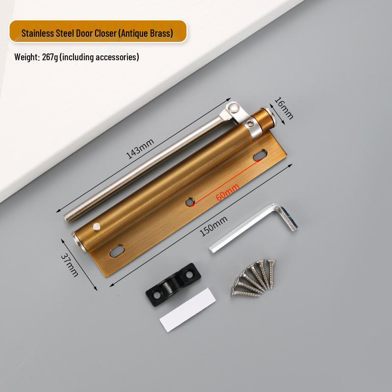 Adjustable Silent Stainless Steel Automatic Door Closer Spring for Lightweight Wooden Doors