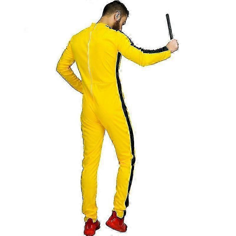 Adults One Piece Jumpsuit Costume Yellow Kungfu Uniforms Halloween Costume
