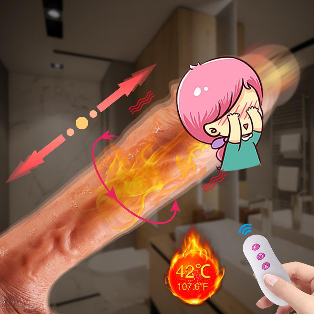 Automatické teleskopické dildo s 20 režimy, bezdrátové dálkové ovládání pro ženy, vaginální masturbaotr, chytré vyhřívací sexuální hračky