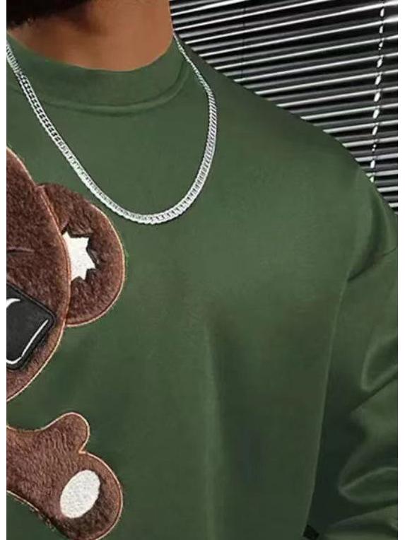 Gränsöverskridande Broderad Herr Casual Mode Rund Hals Långärmad Huvtröja