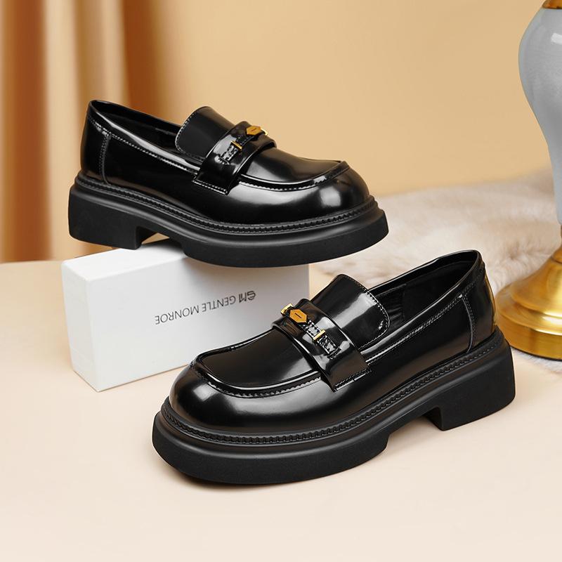 

Туфли на плоской подошве из натуральной кожи Yuexinwang для женщин Huizhou, виноградные, такие же, маленькие кожаные туфли коричневого цвета, новые осенне-зимние туфли на платформе 34 чёрный