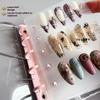 Nail Art Piece Fake Nail Storage Book Lace Up Style Multicolour 5 Holes Card Clip Display Board Sample Color Card Storage Book