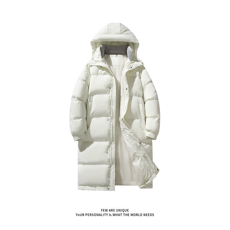 

Men s Winter Thick Padded Over-the-Knee Hooded Jacket - Cool American Style, Northeast Cold-Resistant Large