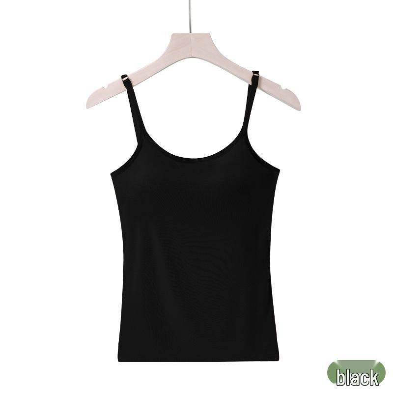 Women's One-Piece Camisole with Built-In Pads: Wire-Free, Adjustable Spaghetti Straps, Ideal Bandeau Base Layer