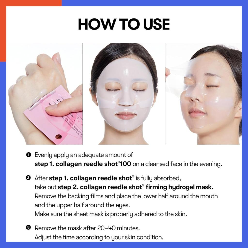 VT Mascarilla de hidrogel de dos pasos Collagen Reedle Shot 100(34,5 g x 4 unidades)
