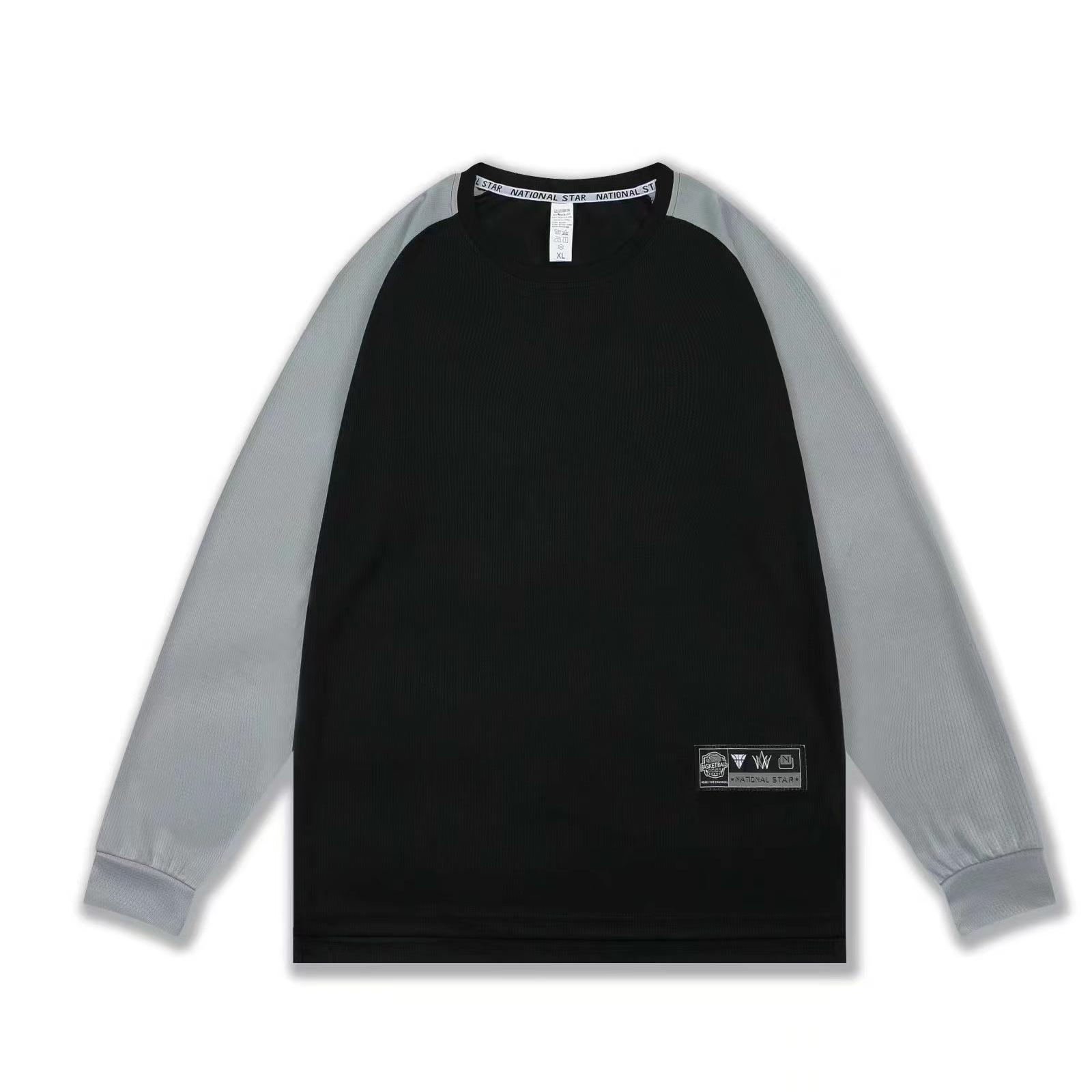 

Men s Quick-Dry Loose Fit Solid Color Crew Neck Long Sleeve Sport Tee for Basketball, Fitness, and Running 4XL