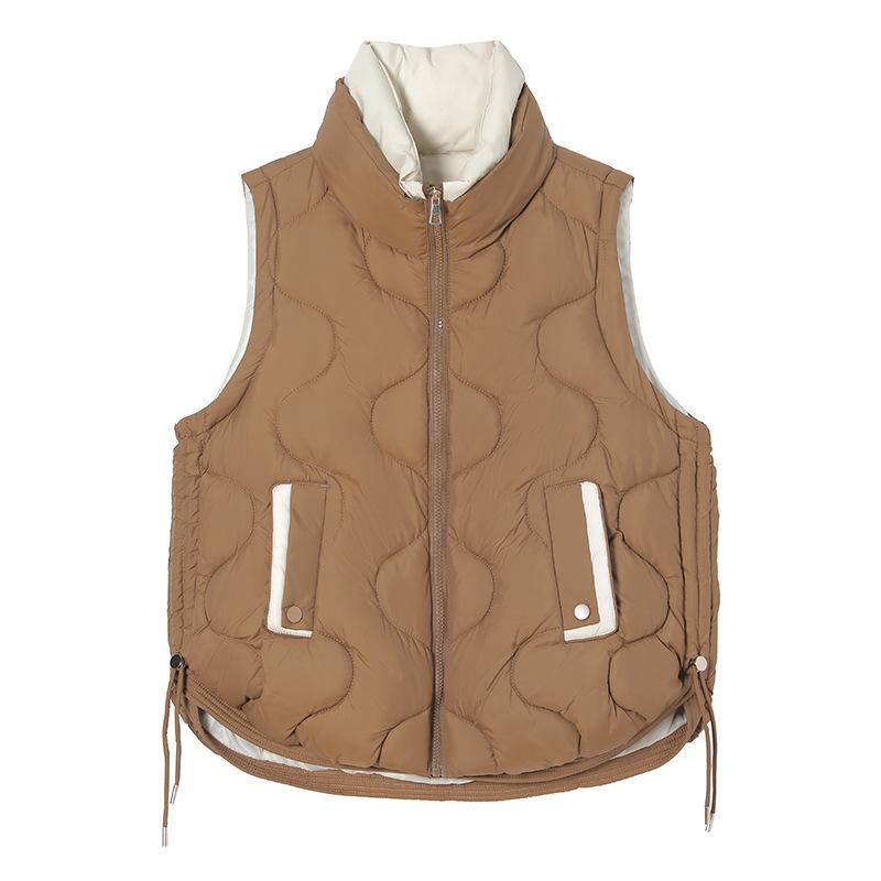 Loose short large size down cotton vest women's autumn and winter new casual versatile large pocket vest jacket vest