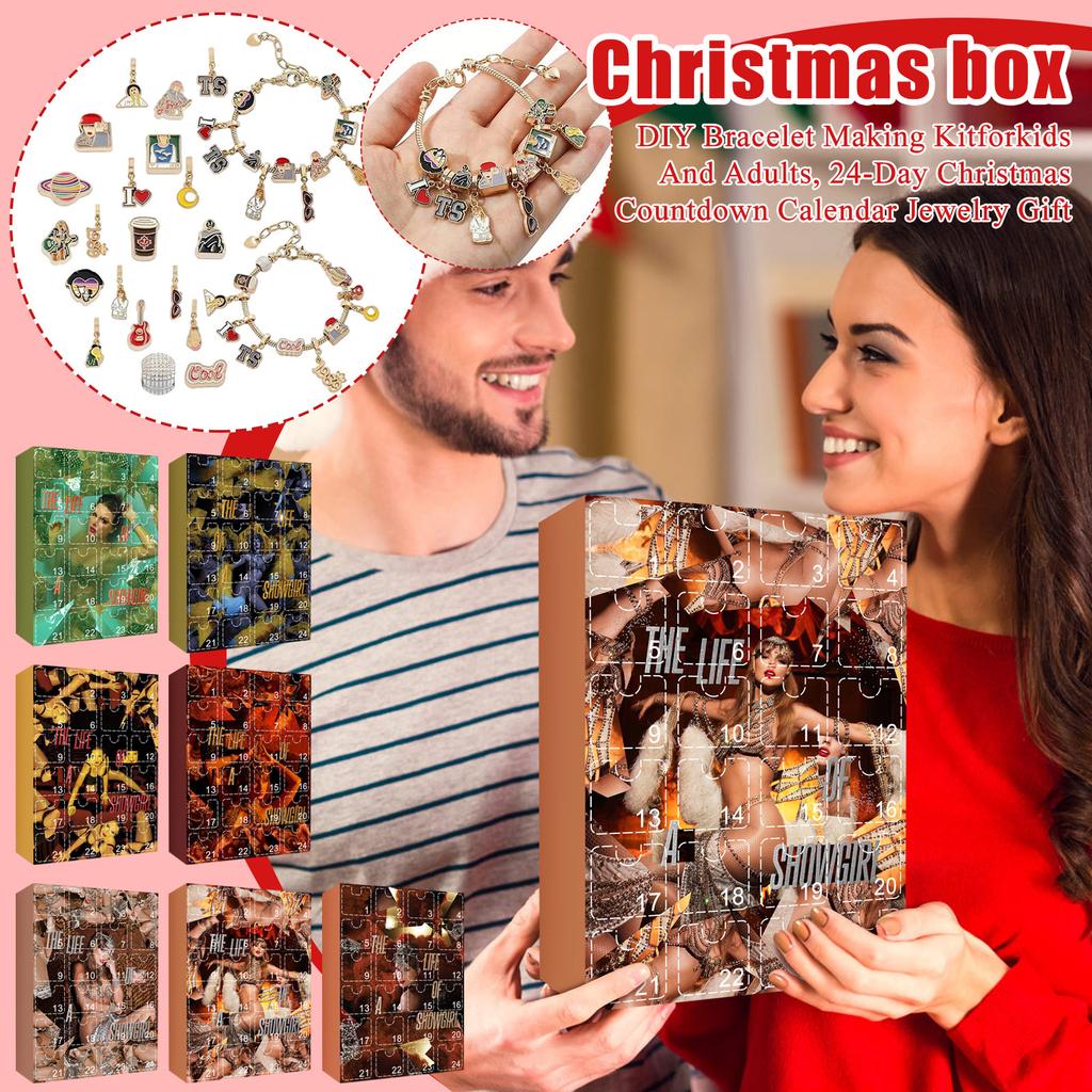3D  Countdown Calendar Gift, DIY Bracelet Making Kitforkids And Adults, 24-Day Christmas Countdown Calendar Jewelry Gift