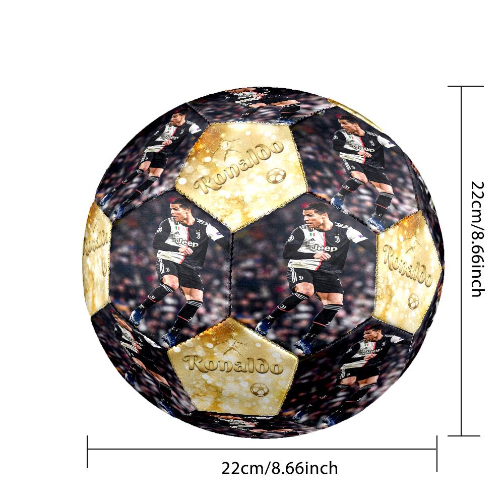 Ronaldo's Cristiano Ronaldo Juventus Legend Soccer Ball Size 5 Football Machine Sewn Indoor/Outdoor Universal Football Sports Enthusiast Gifts
