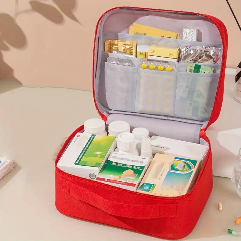 Portable Medical Bag Durable Waterproof Medicine Bag Travel Home Portable First Aid Kit with Sufficient Storage Space 1PC