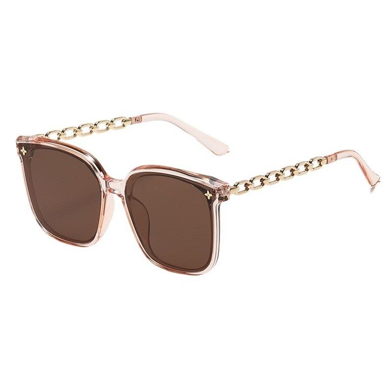 Korean Version Sunglasses Men Women Fashion Sunglasses Sunscreen Sunglasses Big Face Slimmer Look Anti-Ultraviolet Sunglass