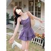 Pure lust Spice Girl Purple Suspender Dress Women's Summer Slim Skirt Cake Dress Niche Design Skirt