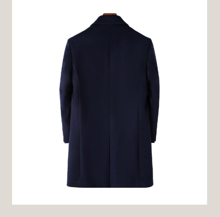 Men's Detachable 100% Cashmere Lined Woolen Coat