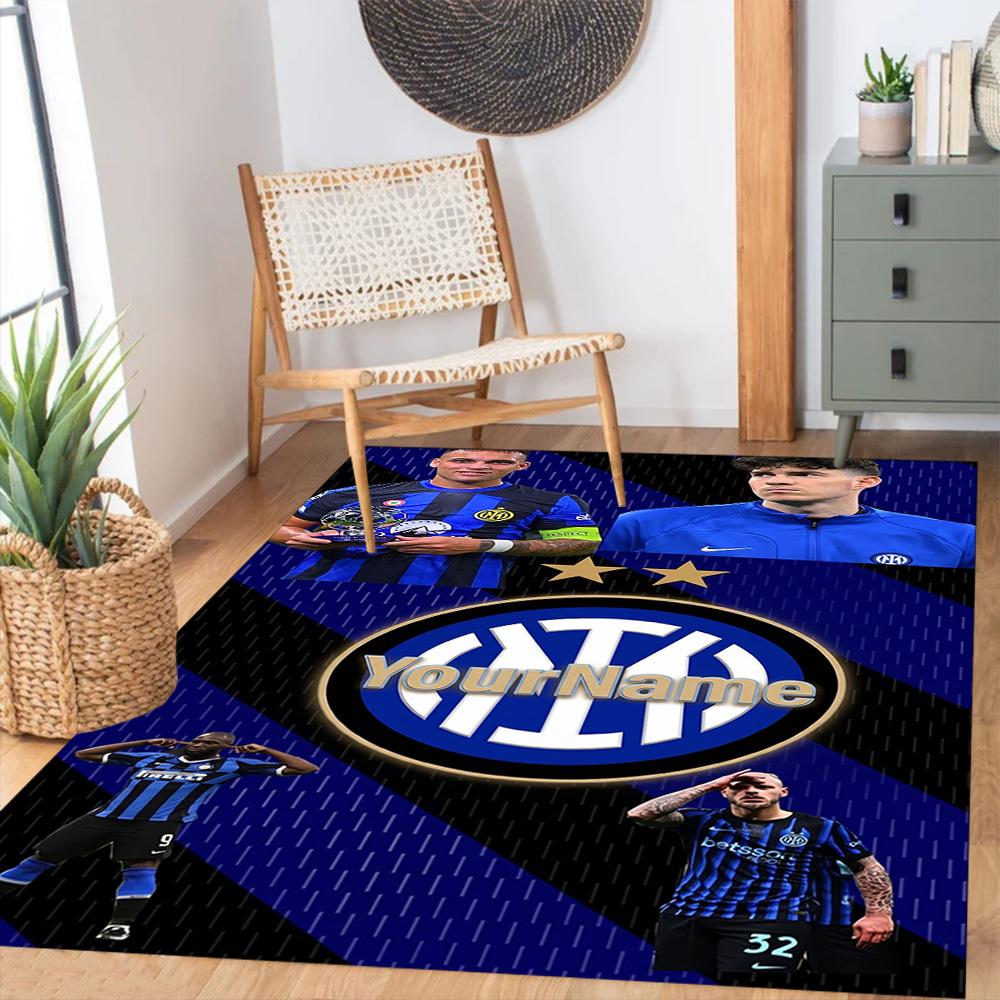 Inter Milan Personalized Name Floor Mat Perfect for Bedrooms Decorate room Balcony Outdoor Anti-slip Rug Decorate Offices