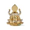 Gold & Silber Ganesha Idol Murti Sitzend auf Lotus Kamal Heimdeko und Geschenke (5x5x6cm)