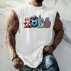 Men's Basic Sleeveless Vest Loose Fit Tank Top with World Cup Themed Graphic Print Summer Casual Sportswear Muscle Shirt