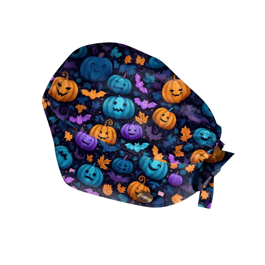 Fashion Halloween Print Work Hat Casual Wash Hat Bag Cap
