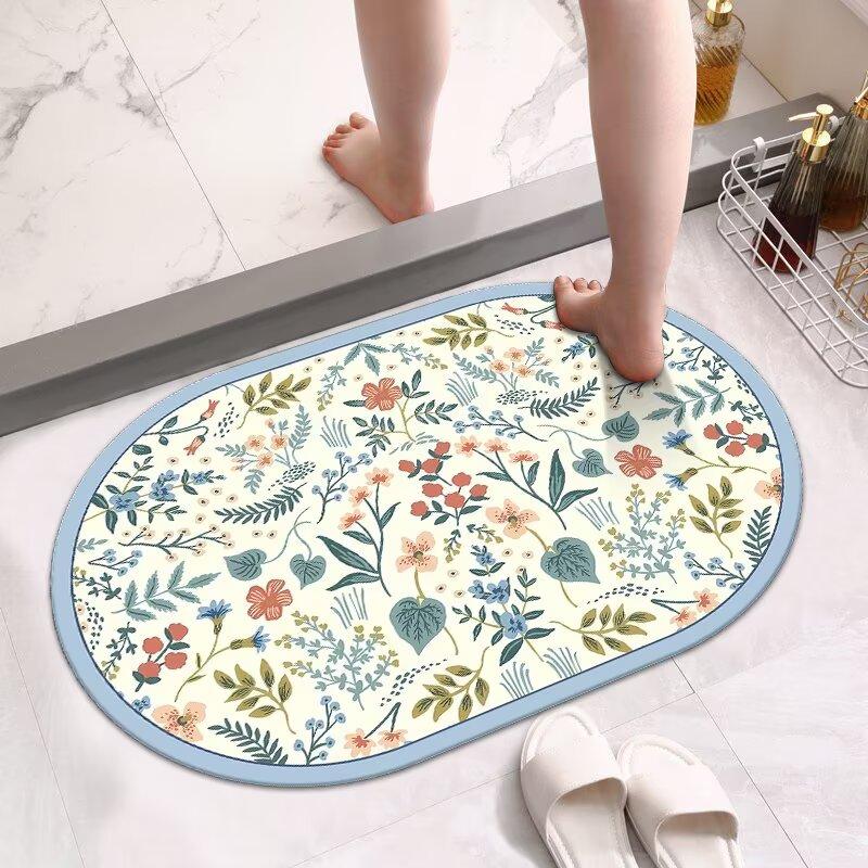 Bathroom Floor Mat, Diatom Mud Absorbent Cushion, Toilet, Toilet Door Non-slip Carpet, Household Quick-drying Floor Mat